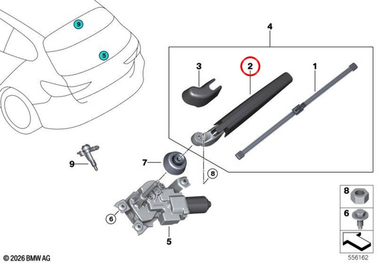OMPOORBRISAS BIRANDA MODSHIELD OEM 61627456077 per BMW F40, F70. BMW originale.