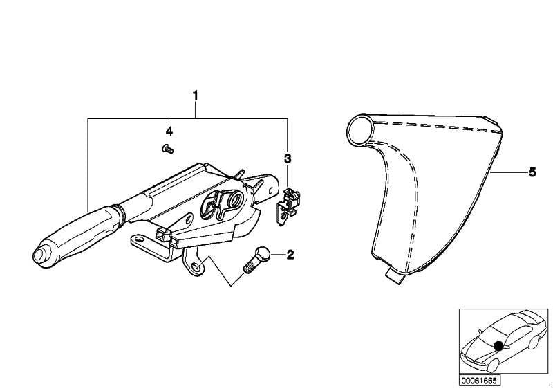 Funda Palanca Freno De Mano Cuero Negro Para Bmw E39 Serie 5 . Original Recambios