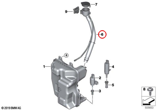 Füllkanal für LAMPRO -LAMP -Ablagerung OEM 61667301629 für BMW F45, F46, F48, F39. Original BMW.