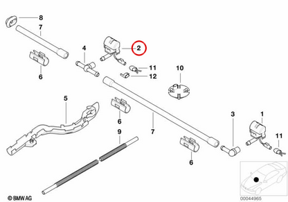 Windshield mouthpiece heating OEM 61668362821 for BMW E46. Original BMW.