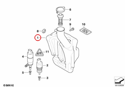 OMPARABRISAS DEPPITY LIQUID OEM 6166837360 per BMW E52. BMW originale.