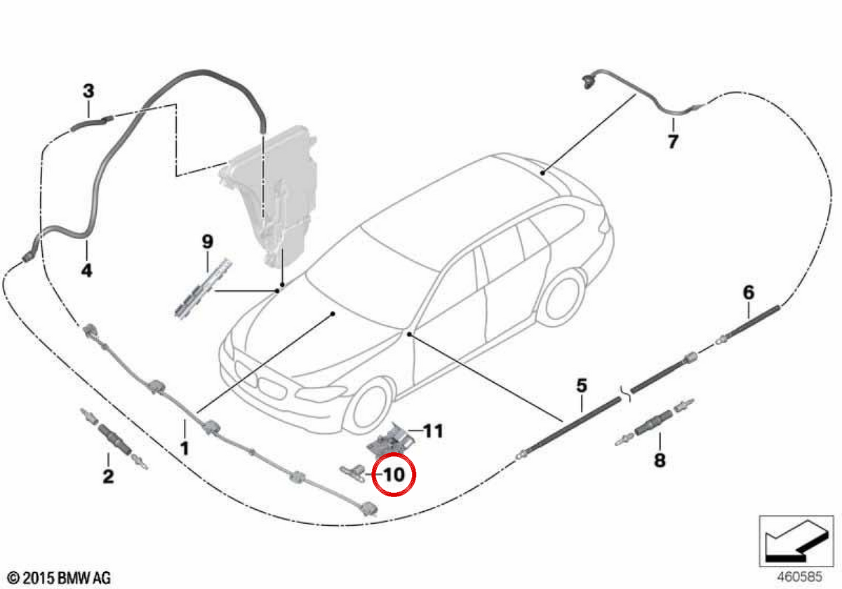 Wiper T-connector OEM 61677019857 for BMW E84, E70, E71, E72, E89. Original BMW.