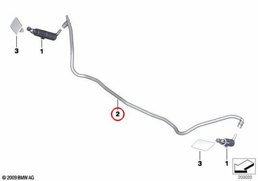 Manguera de lavado de faros OEM 61677349432 para BMW E84. Original BMW.