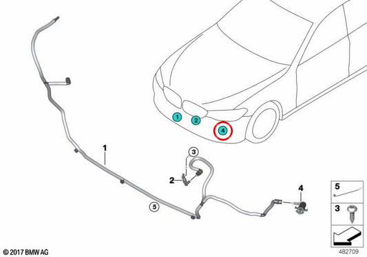 ** LEFT HIGH MOUNT OEM 61677393509 FOR BMW G30, G31, G38, G32. Original BMW. **