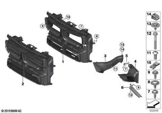 Rechte Bremsluftkanal für BMW F48N (OEM 51748075926). Original BMW.