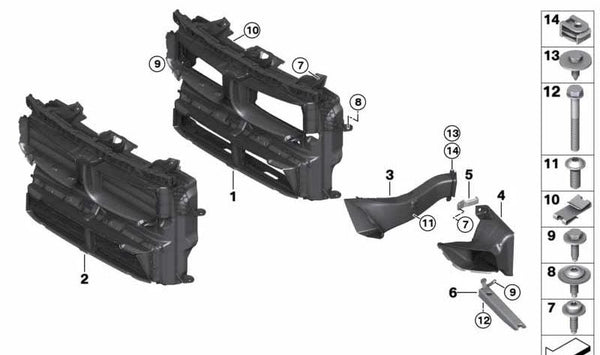 Conducto de aire para freno derecho OEM 51748493434 para BMW F48. Original BMW.
