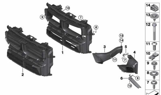 Conducto de aire con control de aletas OEM 51748080170 para BMW F48, F49. Original BMW