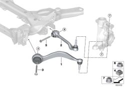 Lower Control Arm with Rubber Bush Right for BMW 3 Series G20, G20N, G21, G21N, G28, G28N (OEM 31106898072). Original BMW.