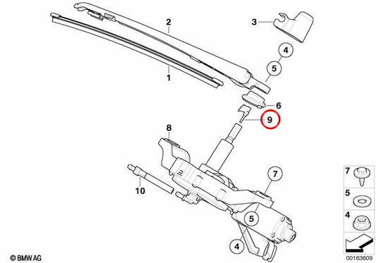 ** Étreint pour le pare-brise arrière OEM 61687199568 pour BMW E81, E87. BMW original.