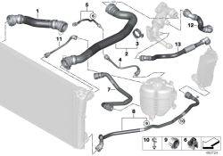 Expansion tank pipe for BMW 3 Series G20, G20N, G21 (OEM 17128588860). Original BMW