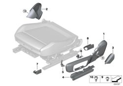 Embellecedor asiento izquierdo interior OEM 52109108107 para BMW G20, G80, G21, G26, G16, X3, X4... y más. Original BMW.