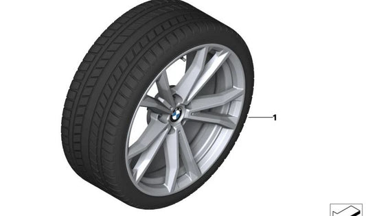 Rueda completa de invierno con sensores RDC y neumático 245/50R19 105T para BMW G45 (X3) y G70 (7er). Spike/SC estilo 903 - 19". Original BMW. OEM 36115A648C5.