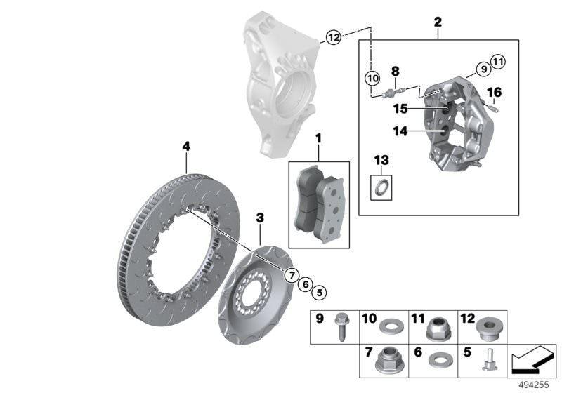 Nut OEM 34212222278 per BMW M6 GT (F06), E30 M3 GR.A/DTM, E36 318IS. Compatibile con sistemi di freno anteriore e posteriore. BMW originale.
