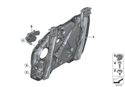 Portador de puerta delantero izquierdo OEM 51338498853 para BMW G20, G80, G21, G81... y más. Original BMW.