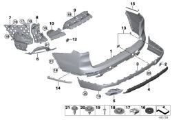 Heckstoßstecherabdeckung für BMW G07 (OEM 51129478278). Original BMW