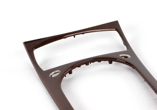 Console centrale di legno di legno OEM 51167053113 per BMW Z4 E85 ed E86 (Modelli 2.0i, 2.2i, 2.5i) con cambiamento manuale e automatico. BMW originale.