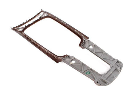 Console centrale di legno di legno OEM 51167053113 per BMW Z4 E85 ed E86 (Modelli 2.0i, 2.2i, 2.5i) con cambiamento manuale e automatico. BMW originale.