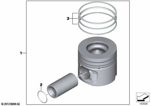 Kit di riparazione degli anelli a pistone per BMW F20, F21 Serie 1, F22 Serie 2, E90N, E91N, E92N, E93N, F30, F31, F34 Series 3, F32, F33, F36 Serie 4, F07, F10, F11 Serie 5, E84 X1 , F25 X3, F15 X5 (OEM 11257812638). BMW originale