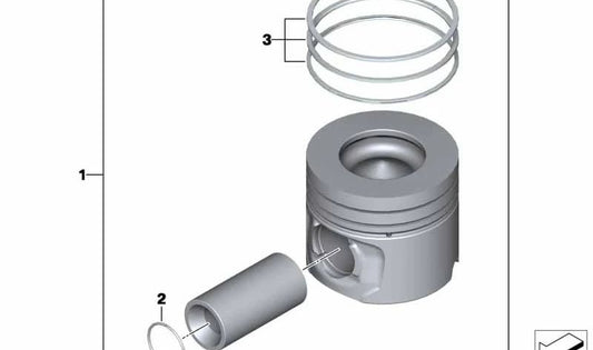 Pistão para BMW 5 F10 Series, F11, 7 F01N Series, F02N, X5 E70N, F15, X6 E71, F16 (OEM 11258506105). BMW original.