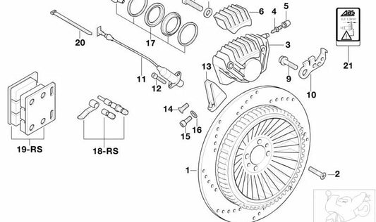Sensor de velocidad trasero OEM 34522333490 para BMW Motorrad K 1200 GT, K 1200 RS, K 1200 LT. Compatible con modelos KK41 y KK58. Original BMW Motorrad.