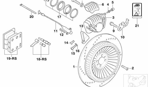 Soporte OEM 34511458399 para motos BMW K1200GT, K1200RS, K75, K100... y más. Original BMW Motorrad.