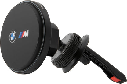 Soporte de móvil Apple / Android - BMW M original con cargador inalámbrico rápido de 15W – Manos libres magnético para coche