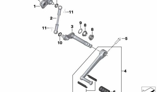 Palanca de mando OEM 23417671067 para motos BMW R nineT, R nineT Pure, R nineT Scrambler, R 1200 GS... y más. Original BMW Motorrad.