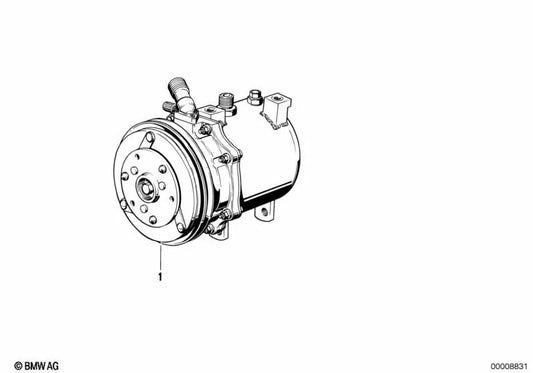 Compressor de ar condicionado OEM 64528385908 para BMW E34, E32, E31... e muito mais. BMW genuíno.