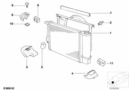 Soporte superior para BMW E39 (OEM 17111740315). Original BMW.