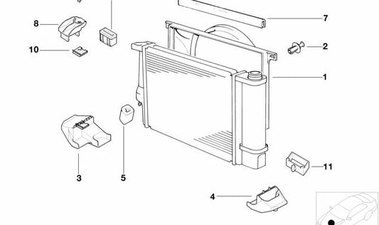 Soporte izquierdo OEM 17101703686 para BMW Serie 5 E39. Pieza original BMW.