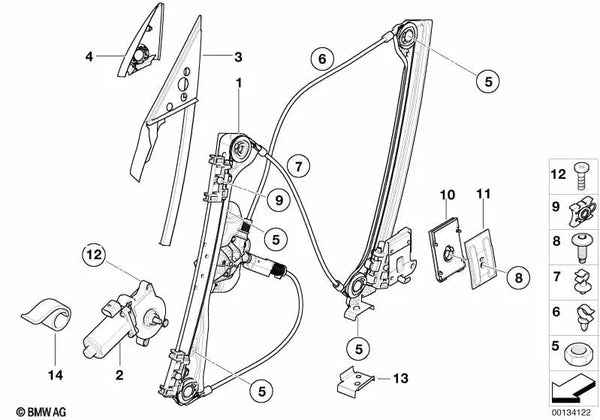Sellado Triángulo del Espejo Externo Izquierdo para BMW Z4 E85 (OEM 51337023967). Original BMW.