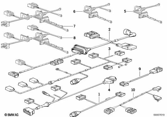 Ensemble de câbles d'airbag pour conducteur et compagnon pour BMW E34, E32 (OEM 61128356060). BMW d'origine.