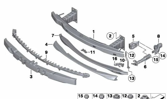 OEM 5117294939 Absorbeur d'impact avant gauche pour BMW E92, E93. BMW d'origine.