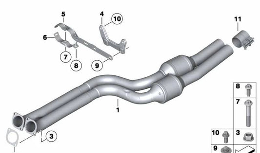Soporte metálico OEM 18207586746 para BMW Z4 E89 sDrive35i y sDrive35is (modelos LM71, LM72, LM11, LM12). Compatible con motores N54, años 2009 a 2016. Original BMW.
