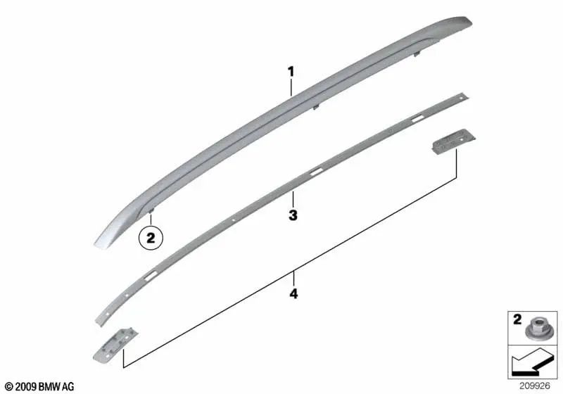 Dachreling direita para BMW E84 (OEM 51132990984). BMW original