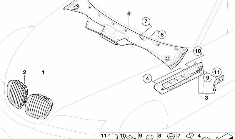 Emblema delantero OEM 51147892003 para BMW Z3 E36 M3.2 CL91, CL92, CL93, CN91, CN92, CN93. Original BMW.