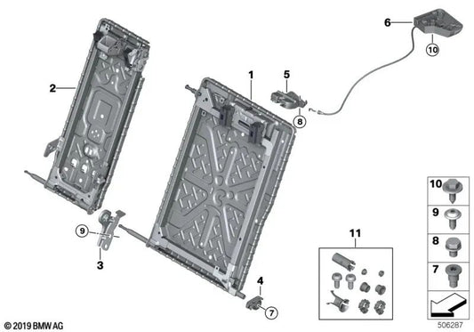 Central support for BMW Série 5 F90, G30, G38, Série 8 F93, G16 (OEM 52207385903). Genuine BMW