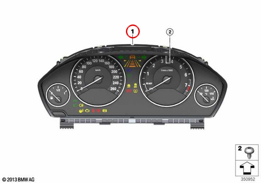Compteur KM/H OEM 62105A03A49 pour BMW Série 3 F30 F31 F34 GT, Série 4 F32 F33 F36 Gran Coupé... et plus. Original BMW
