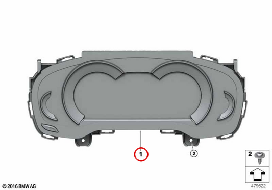 Cuadro de instrumentos con velocímetro en km/h OEM 62105A59662 para BMW Serie 5 G30/G31, Serie 6 G32, Serie 7 G11/G12, X3 G01 y X4 G02. Original BMW