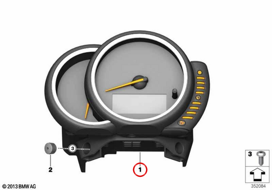 Painel de instrumentos OEM 62106843999 para MINI F54, F55, F56, F57, F60. MINI originais.