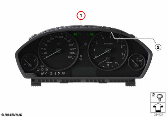 Instrumententisch OEM 62108718250 für BMW F30, F31, F34, F32. Original BMW.