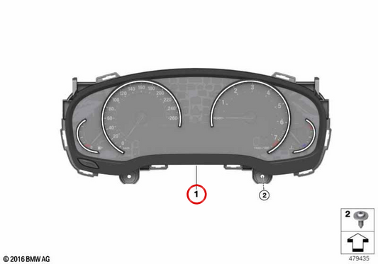 Instrumententabelle OEM 62109842916 für BMW G20, G21, G30, G31, G32, G01, G02. Original BMW.