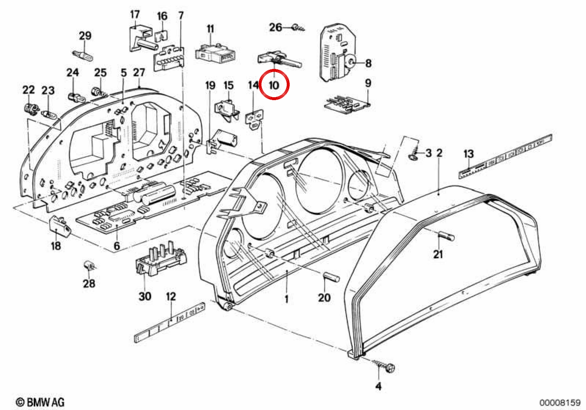 Spina di codifica (Codierstecker) OEM 62111377668 per BMW E30 325i. Originale BMW.