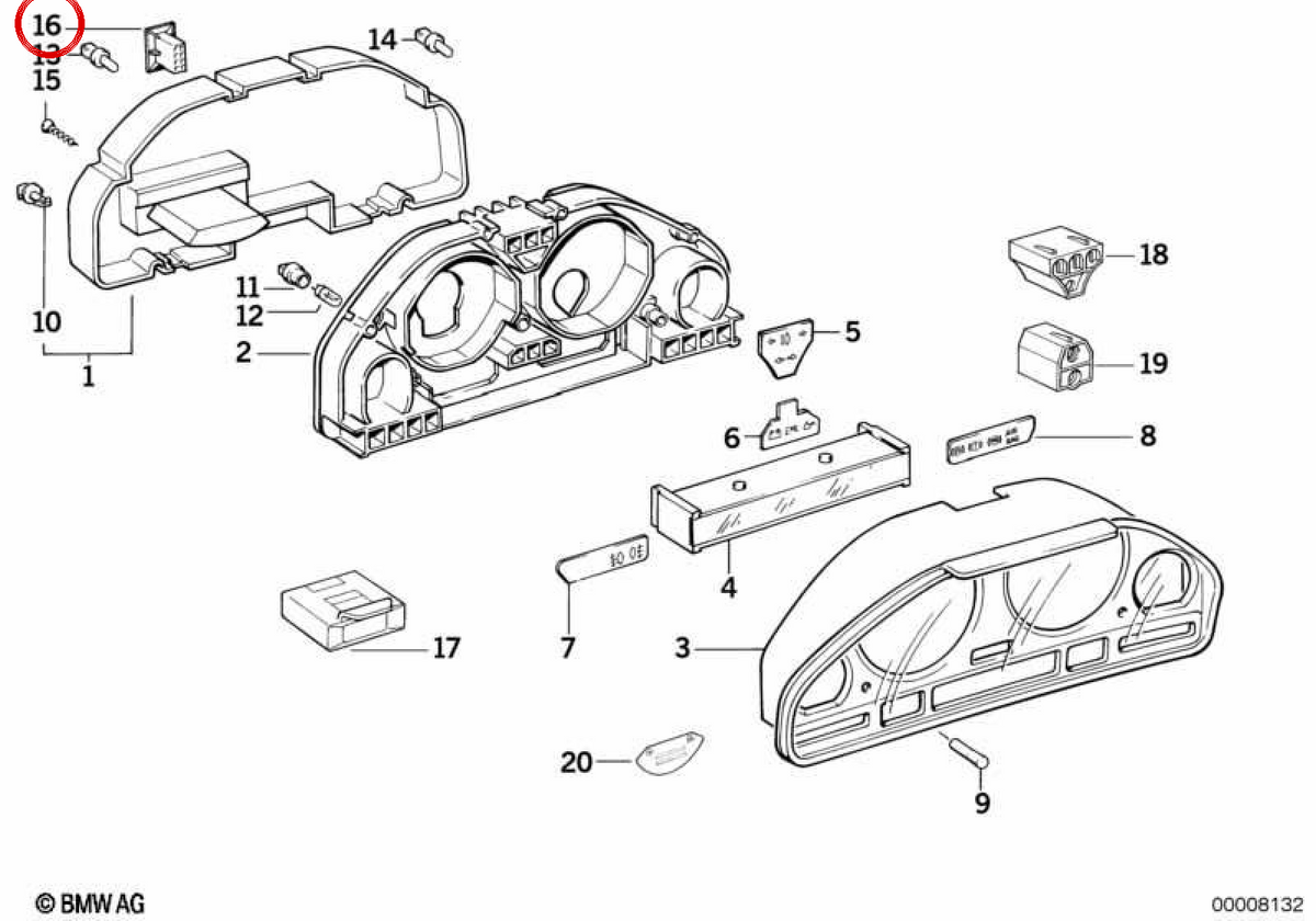 Evelolecedora Cover OEM 62111391898 per BMW E34. BMW originale.