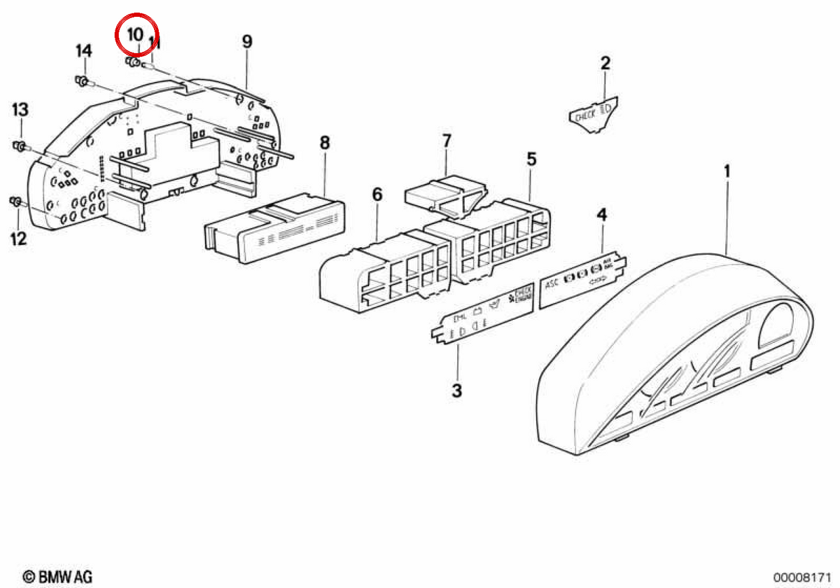 Porta della lampada OEM 62111392983 per BMW E36, E31 e Z3. BMW originale.