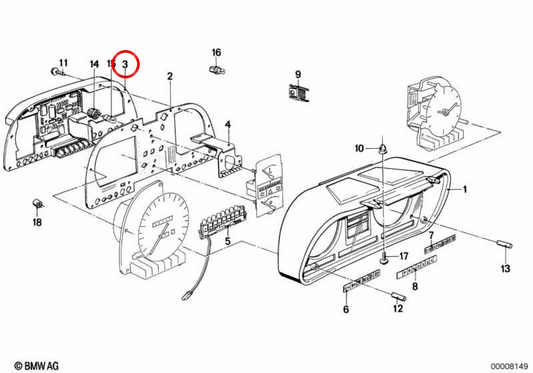 INSTRUMENT BOARD WITH COVER OEM 62111394271 FOR BMW E28. Original BMW.