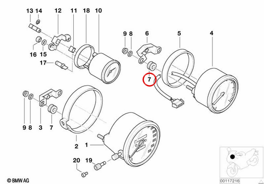 OEM-Düse 62112306812 für BMW R1100R, R850R, R1150R, Rockster Motorräder. Original BMW Motorrad.