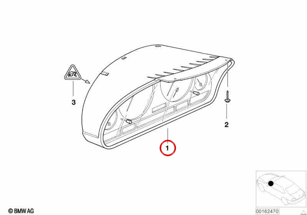 INSTRUMENT TABLE OEM 62116985680 for BMW E46. Original BMW.