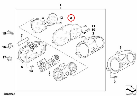 Cubierta para cuadro de instrumentos OEM 62117650271 para motos BMW F 650 GS, F 650 CS, G 650 GS... y más. Original BMW Motorrad.