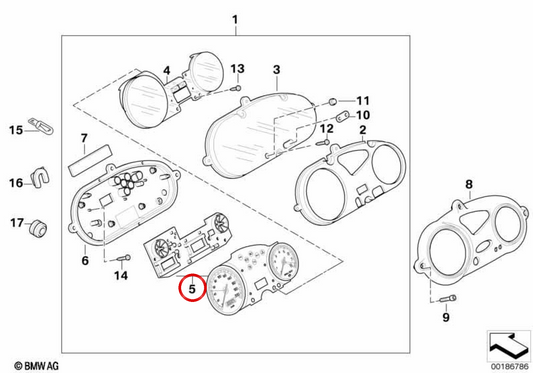 Tacho/Drehzahlmesser mit Platine OEM 62117650277 für BMW Motorrad F 650 GS, F 650 GS Dakar. Original BMW Motorrad.